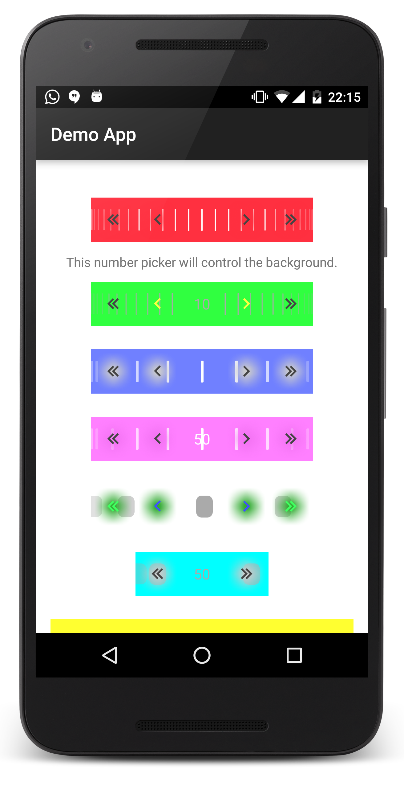 GitHub - milosmns/actual-number-picker: Android: A horizontal number picker