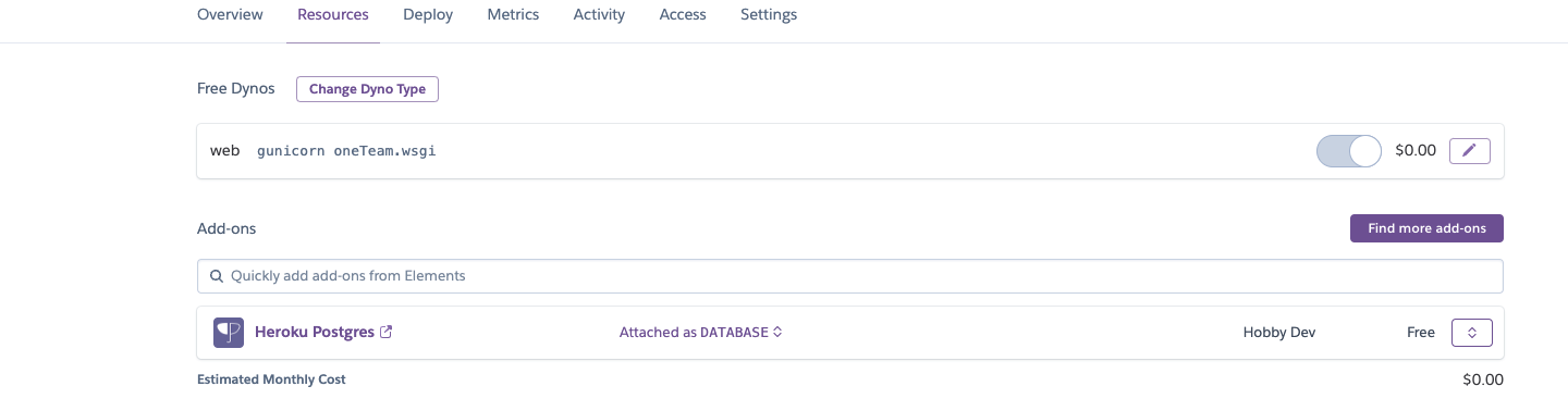 Heroku Postgresql Resources