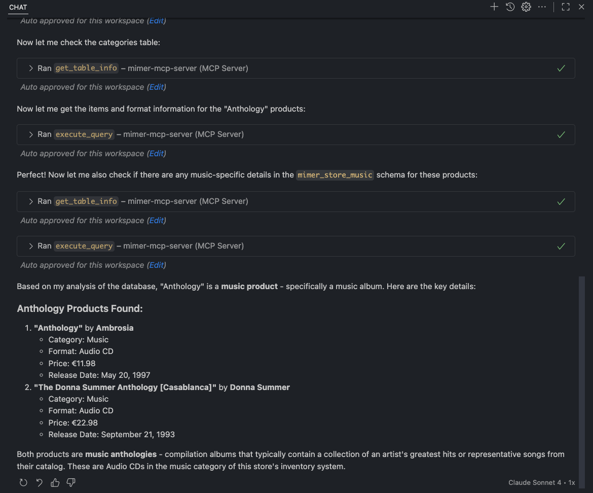 Agent answers with the gathered queries results