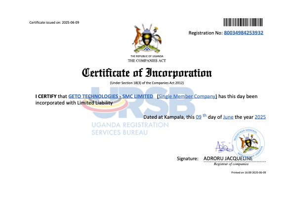 GETO TECHNOLOGIES - SMC LIMITED