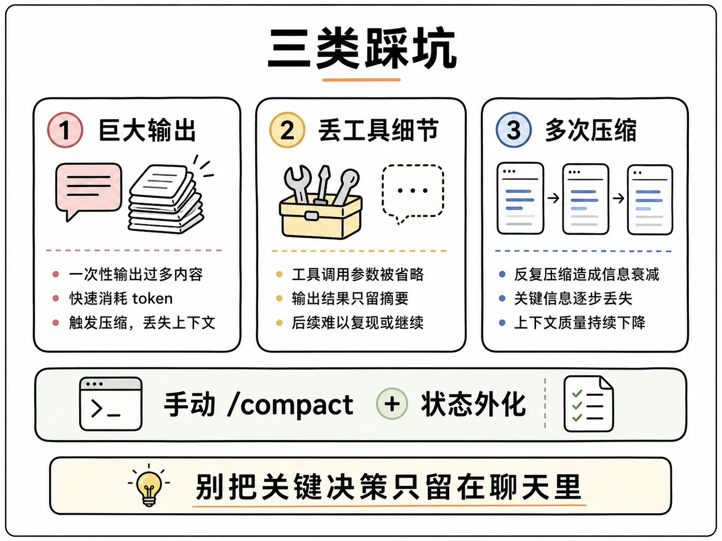 Notion 图解：上下文压缩的三类真实踩坑和护栏
