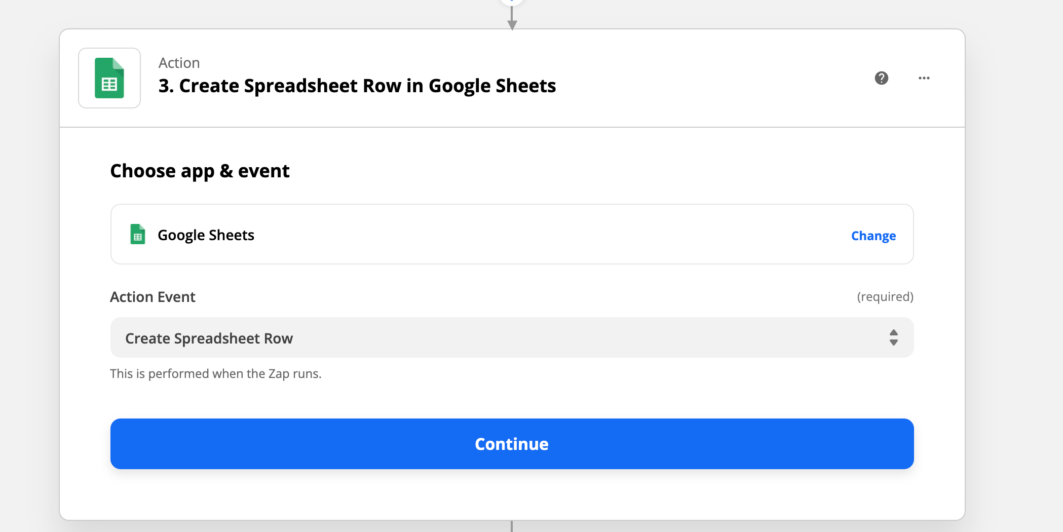 Google Sheets Action