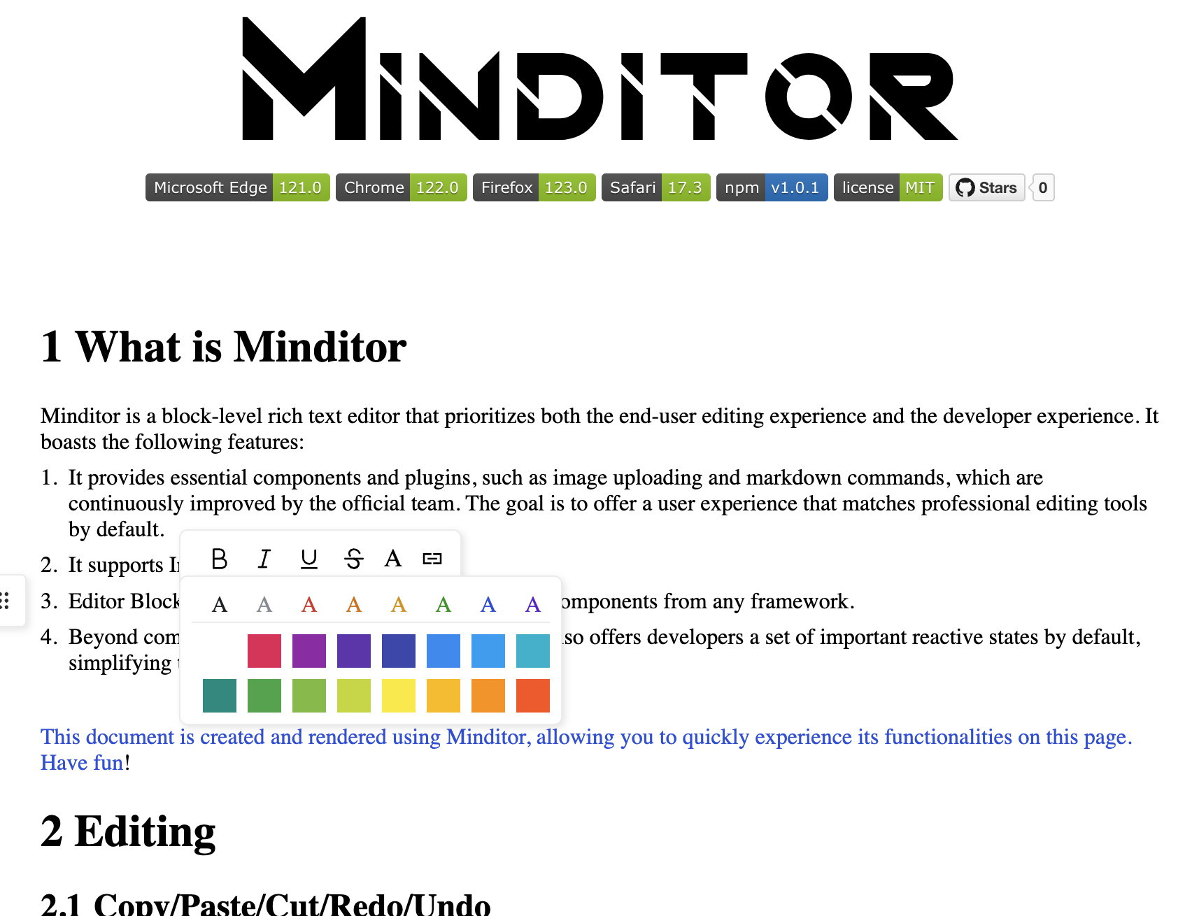 Minditor Screenshot