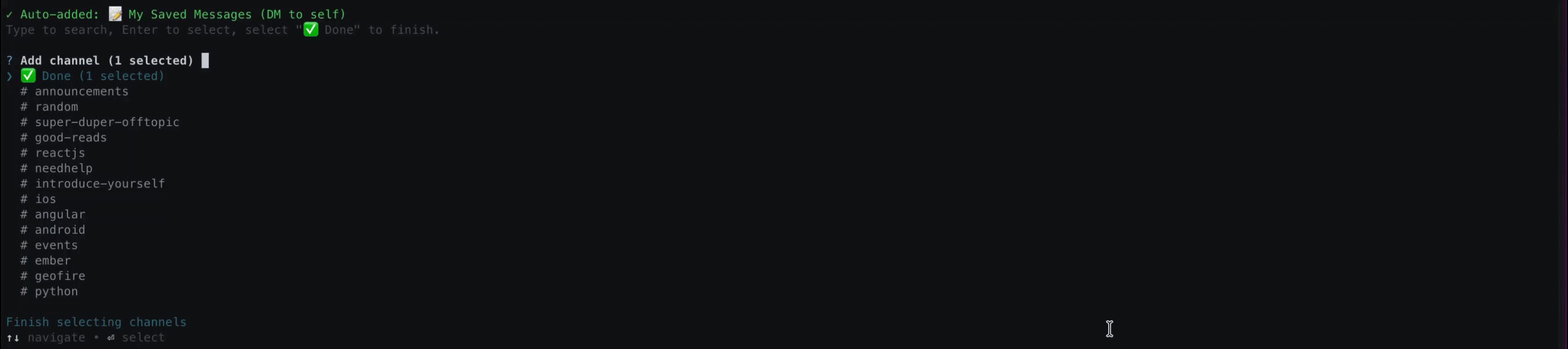 Channel Selection