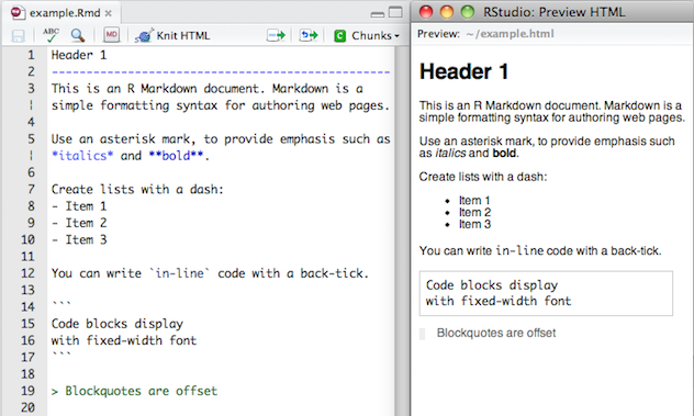 Markdown overview