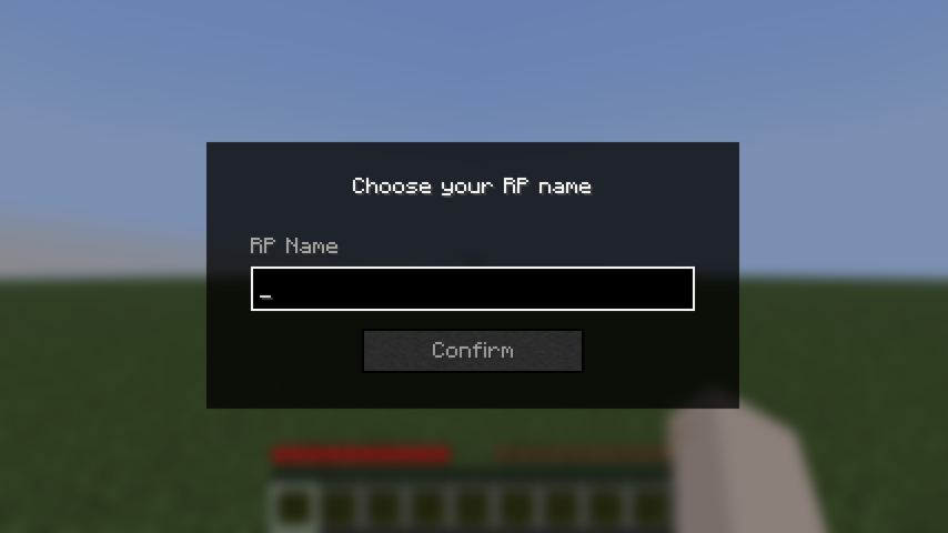 RP name input screen