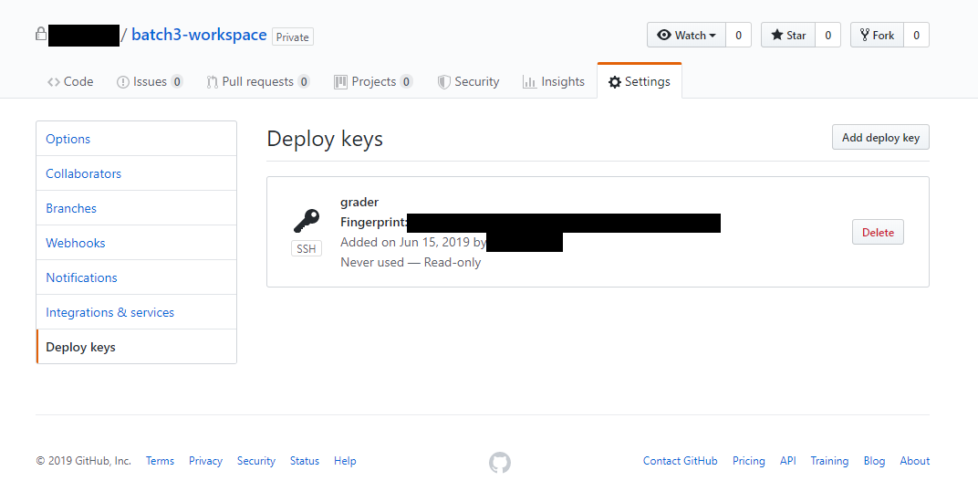 Deploy keys