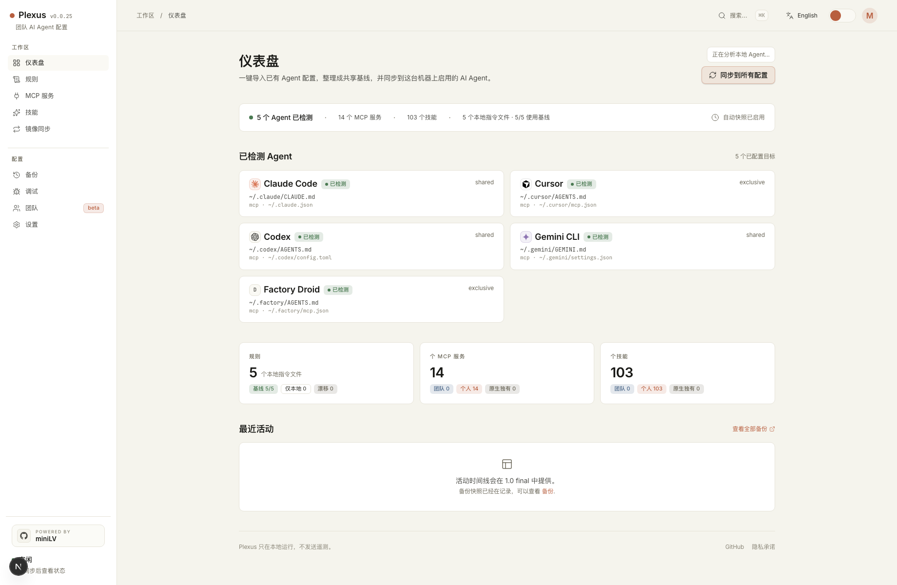 Plexus Dashboard