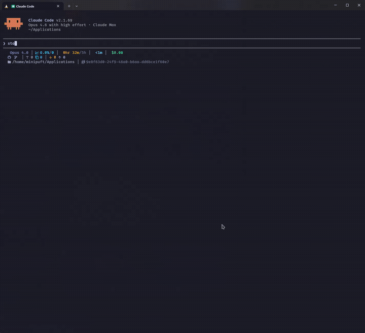System status demo showing loaded prompts, gates, methodologies, and active configuration