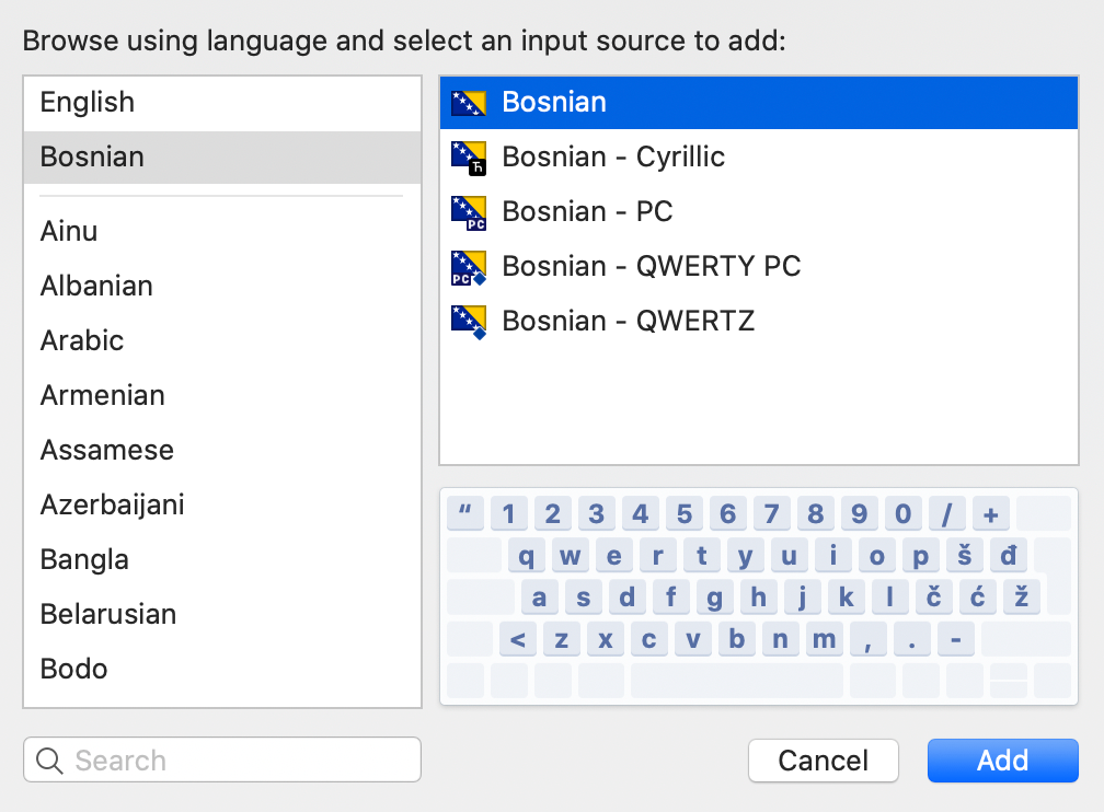 Bosnian Macos Keyboard