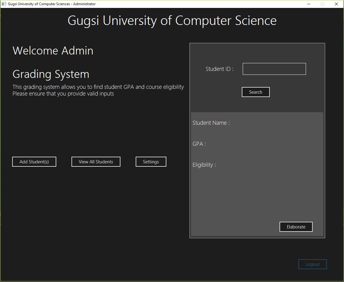 Github Minojsosjava University Grading System A University Grading System Written In Java 4250