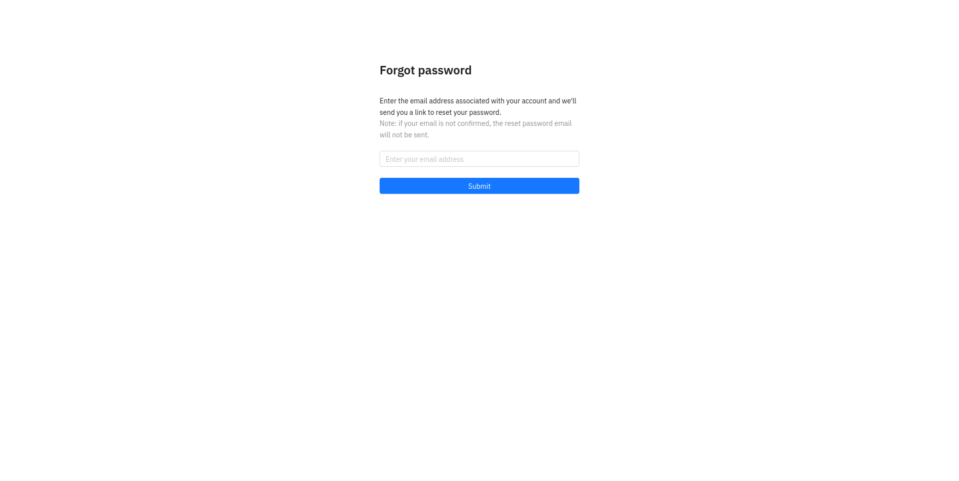 Forgot Password Page