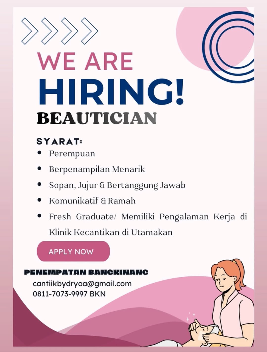 Lowongan Beautician Tidak Diketahui Pekanbaru