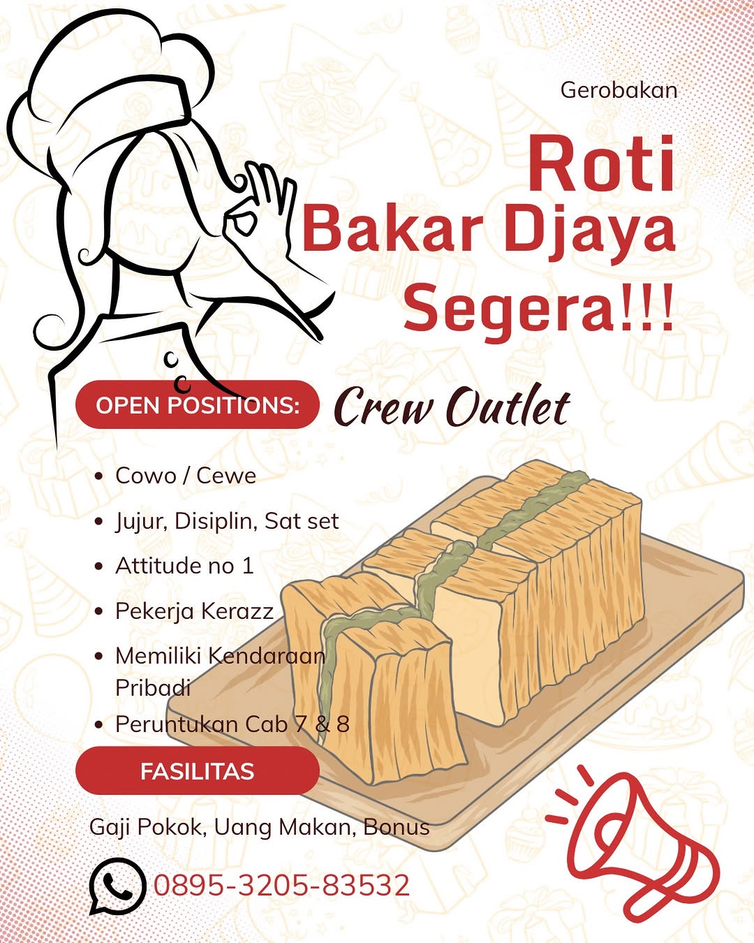 Lowongan Crew Outlet Gerobakan Roti Bakar Djaya Pekanbaru