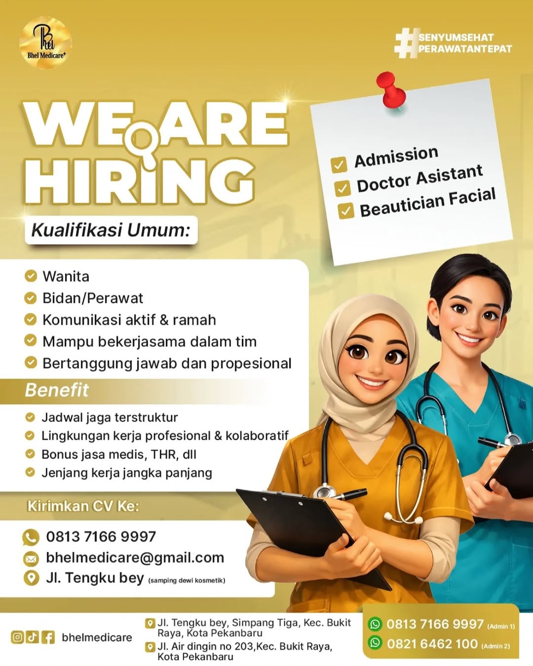 Lowongan Loker ✓ Admission 📝 & Posisi Lainnya BHEL MEDICARE Pekanbaru
