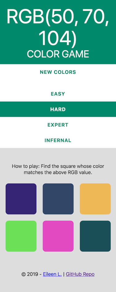 GitHub - minteapixel/rgb-game: Responsive color game web app built with ...