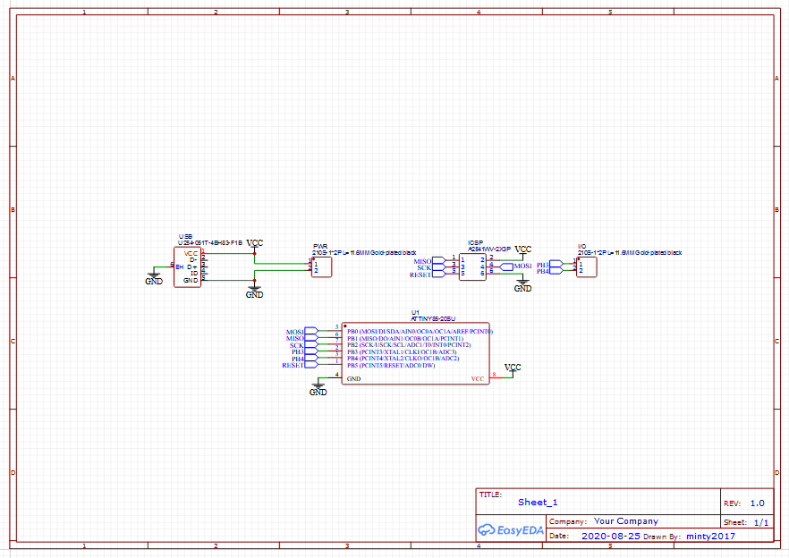 attiny85 mini schematic