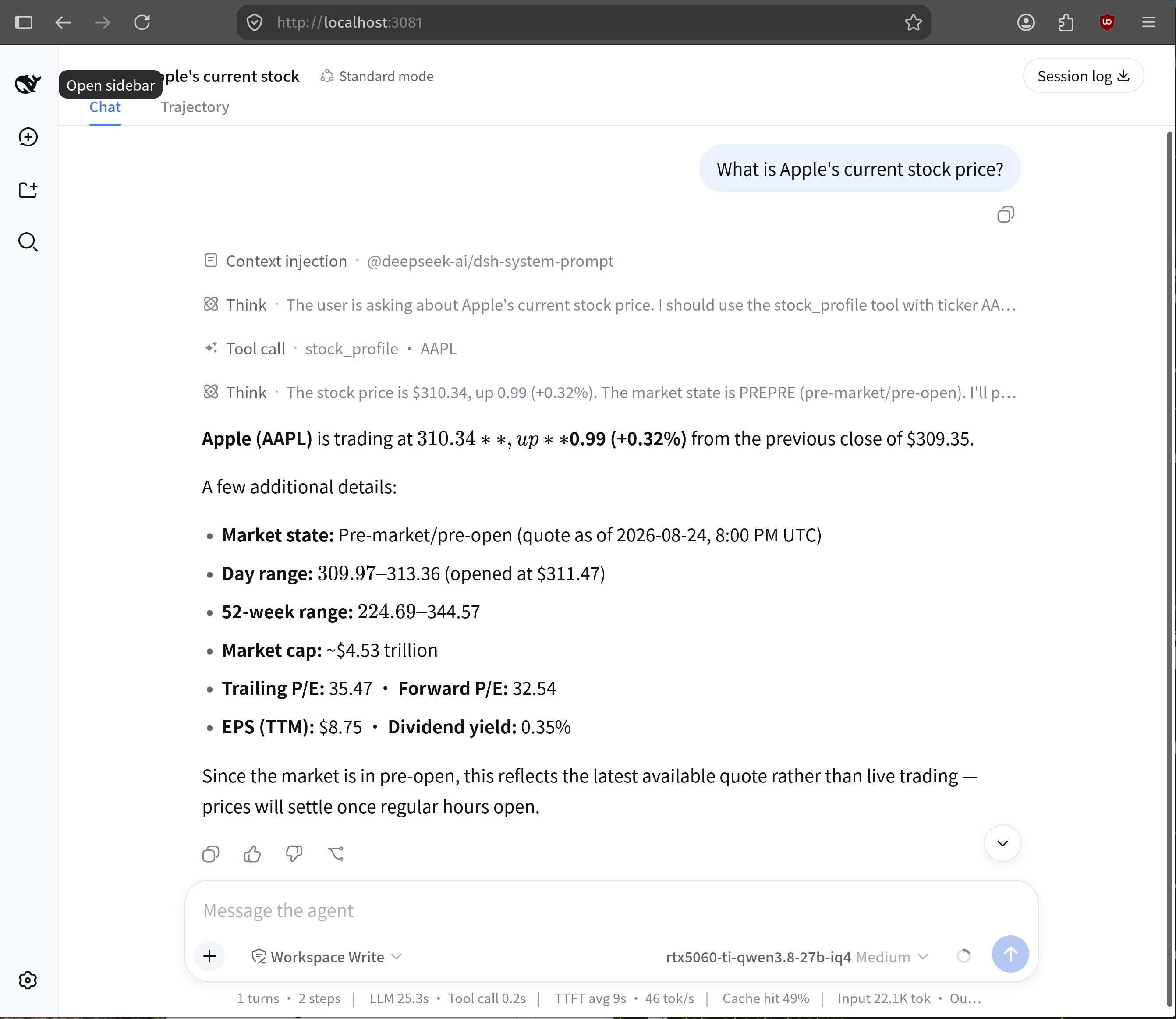 dsh-stock-lookup in action