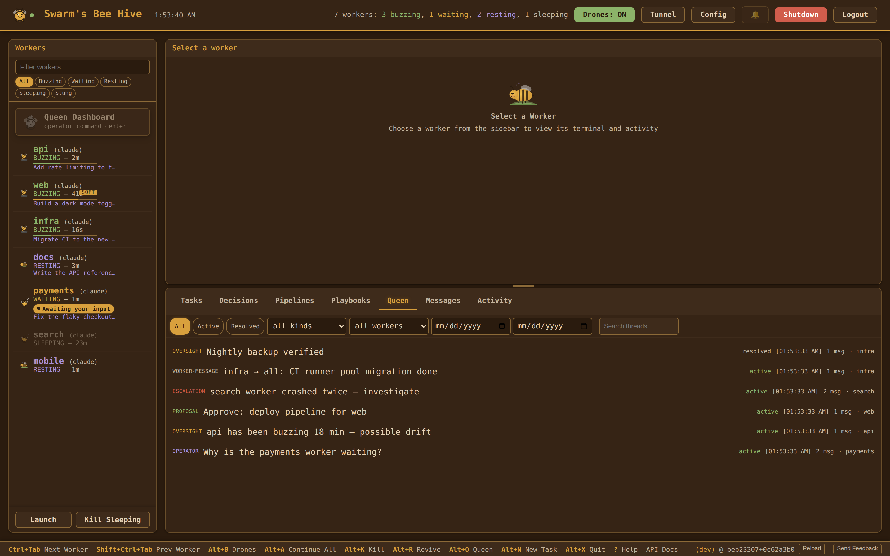 Queen tab — searchable archive of Queen threads with filters and per-thread detail