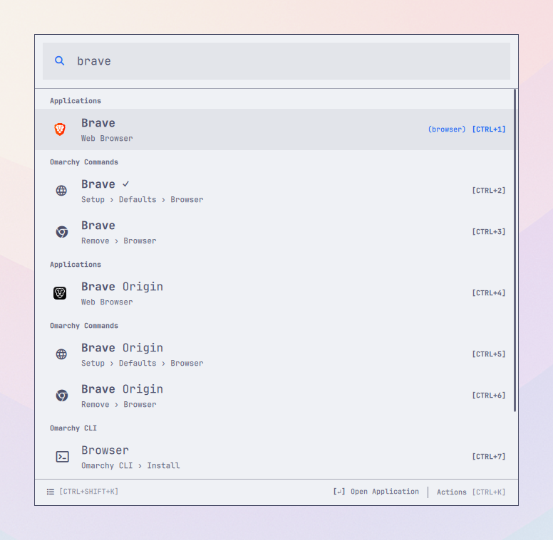 Brave matched with its parenthesized browser alias