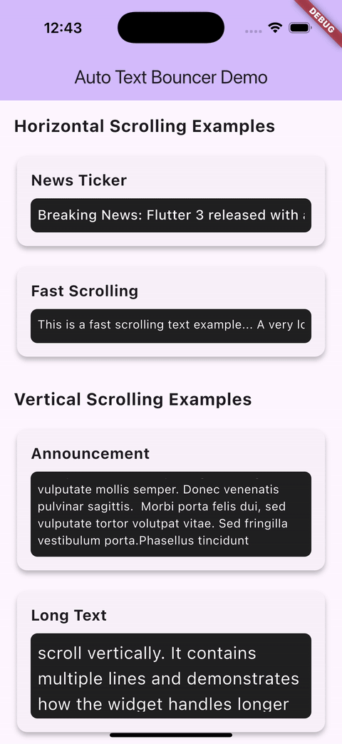 Auto Text Bouncer Demo