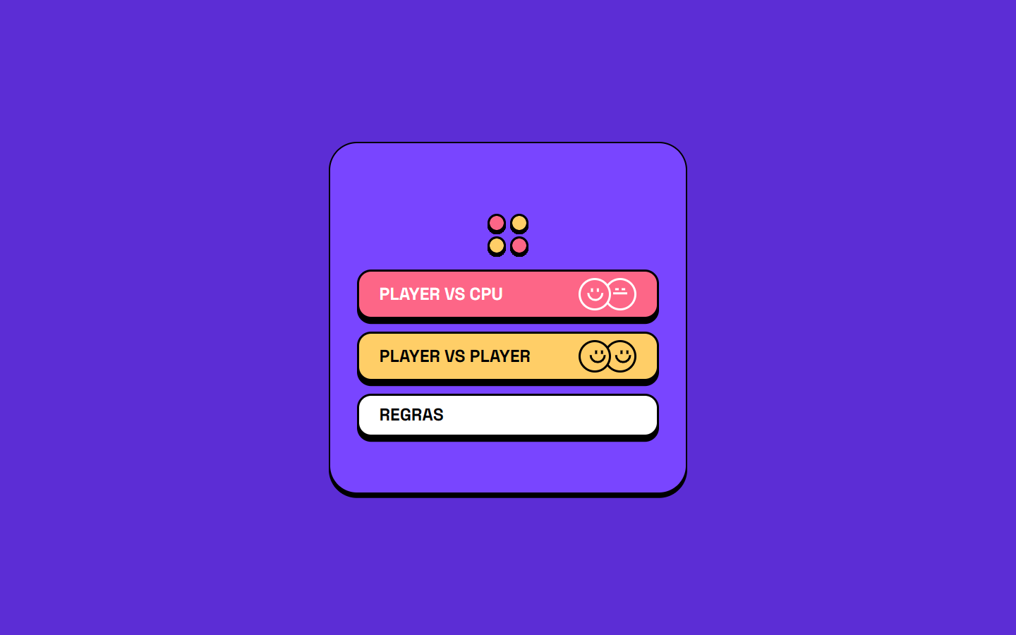 Connect Menu GitHub - miratkd/Connect-Four