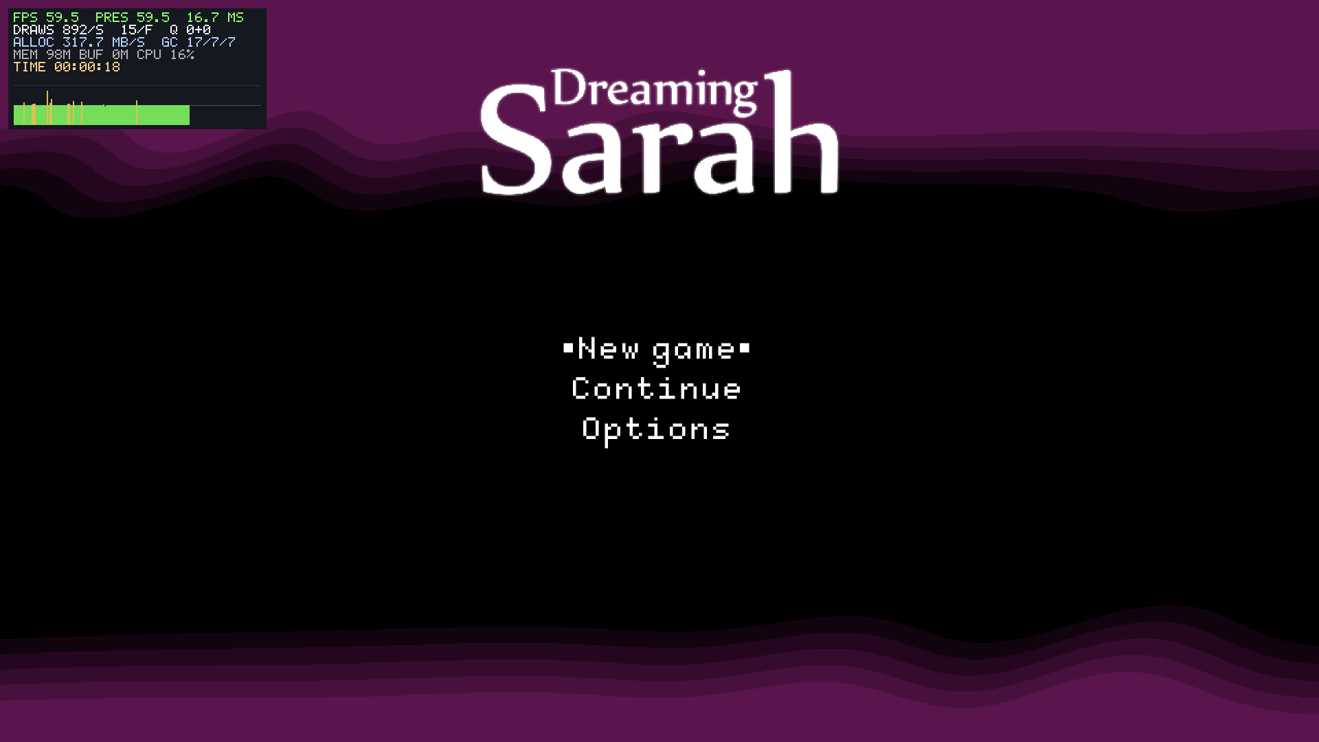 Dreaming Sarah sendo executado pelo SharpDroid no Android