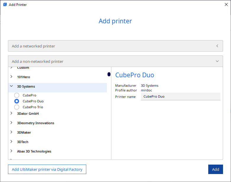 Select your printer