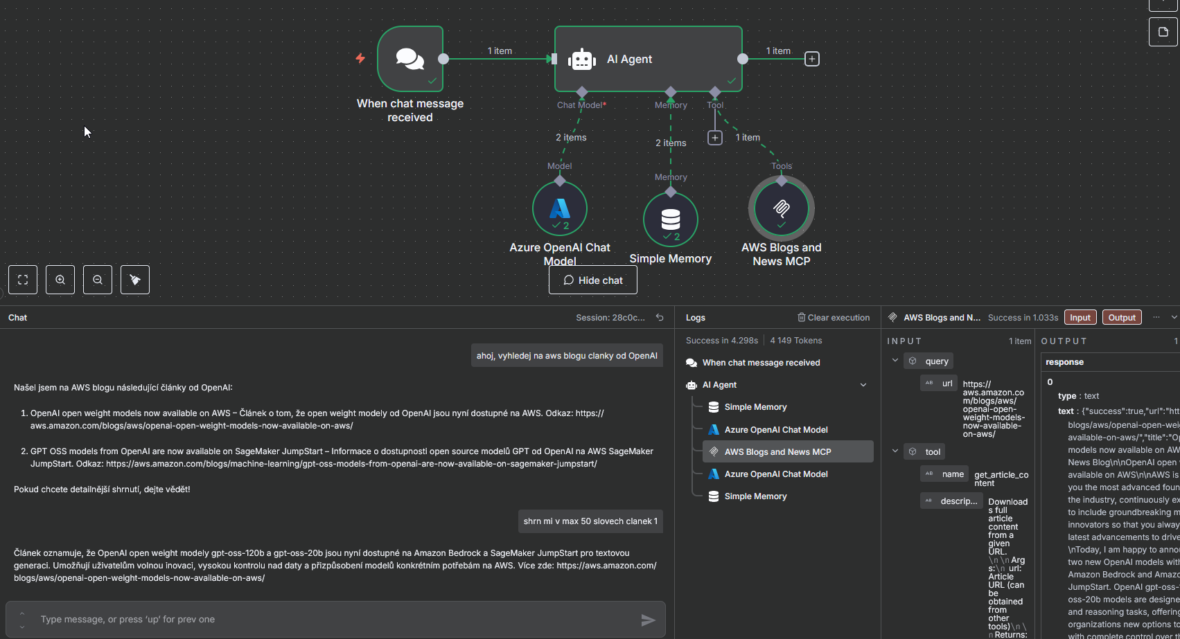 AWS Blogs MCP in N8N