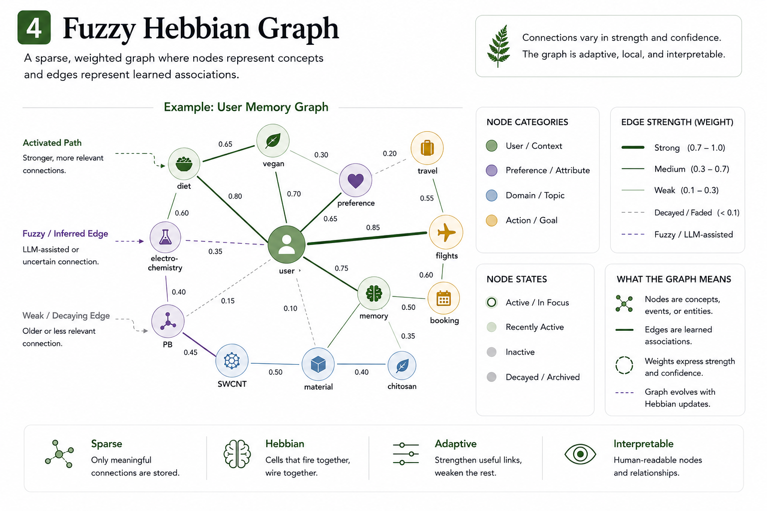 Fuzzy Hebbian graph