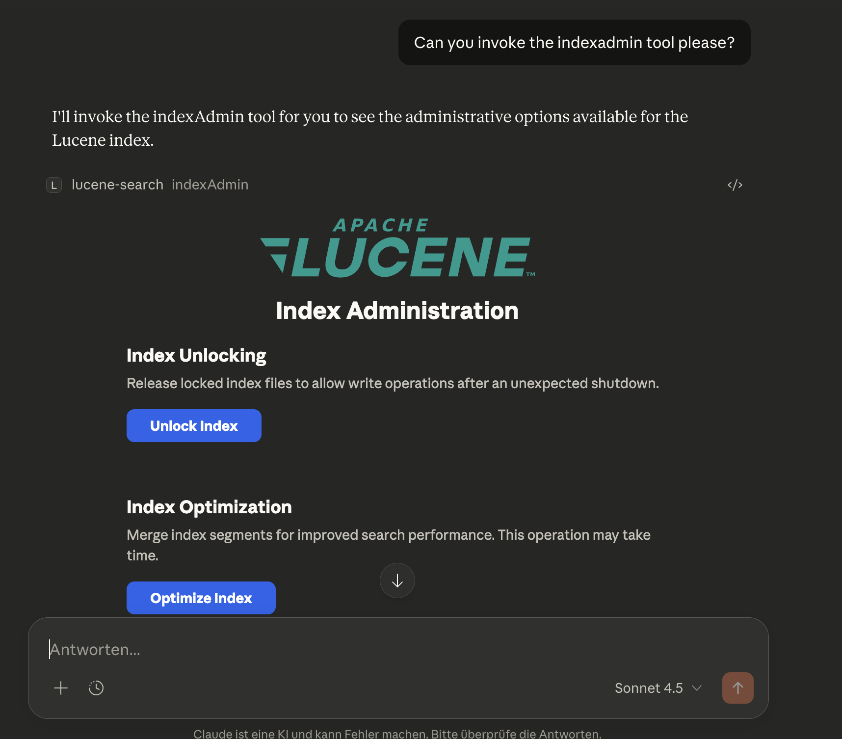 Index Administration App