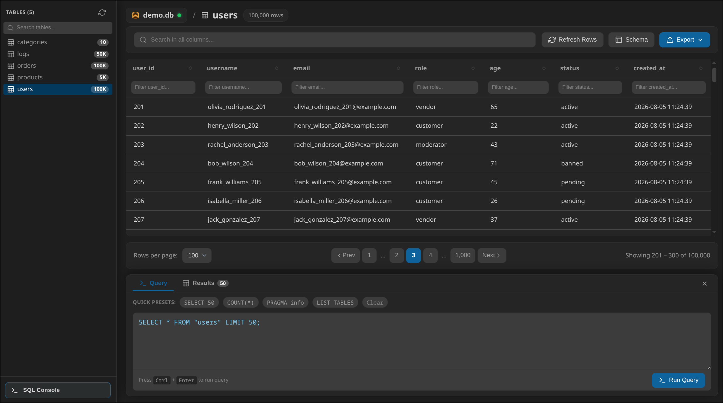 SQLite Viewer