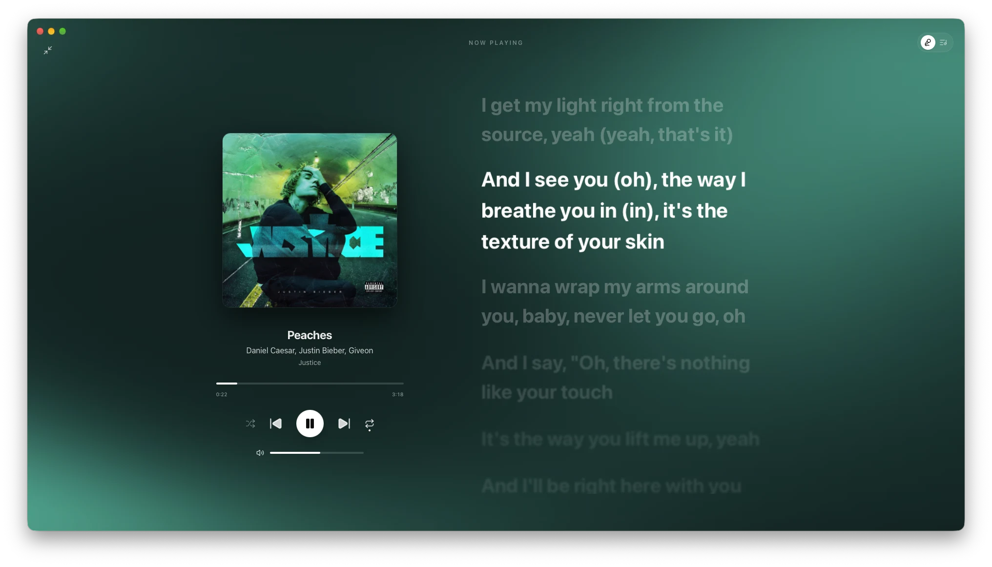 Fullscreen player
