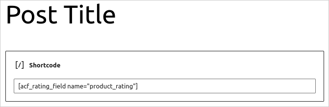 Adding the ACF Rating Field shortcode