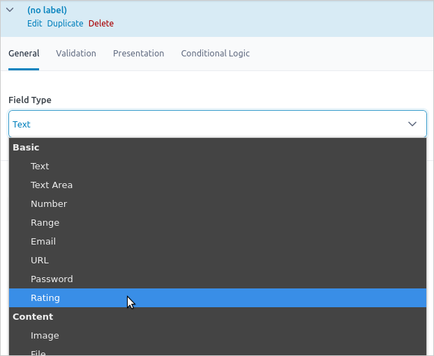 Adding ACF Rating Field