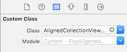 Screenshot: How to set a custom class for the layout object in Interface Builder