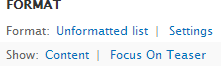 Focus on teaser format options