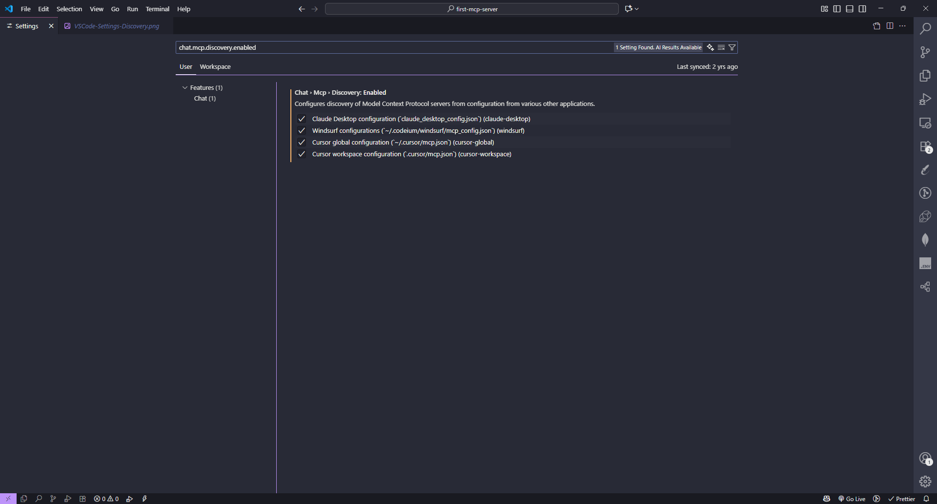 Captura de Visual Studio Code