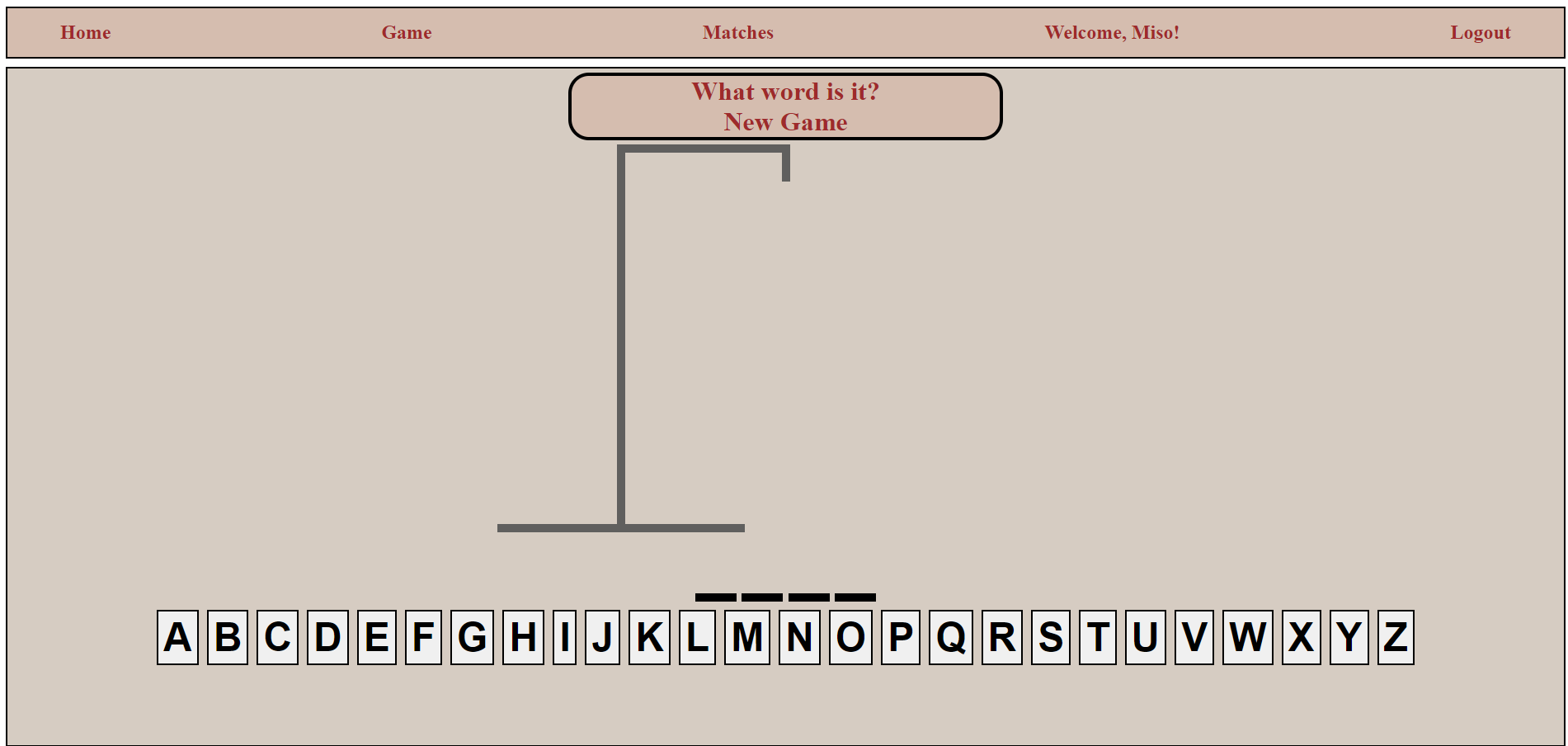 Gallows before incorrect guess