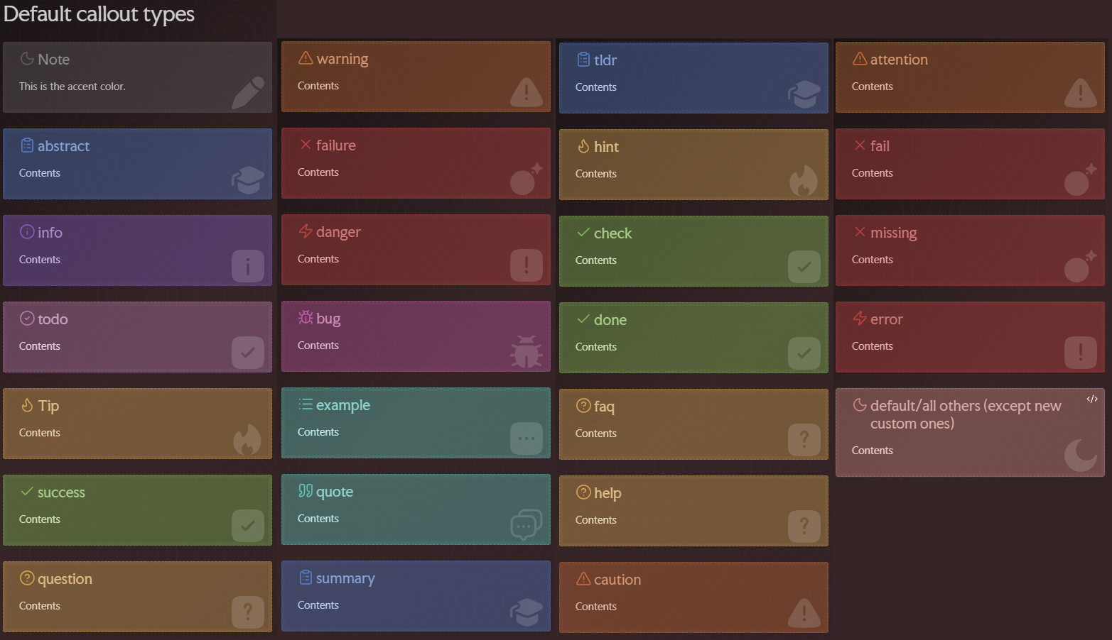 default callouts