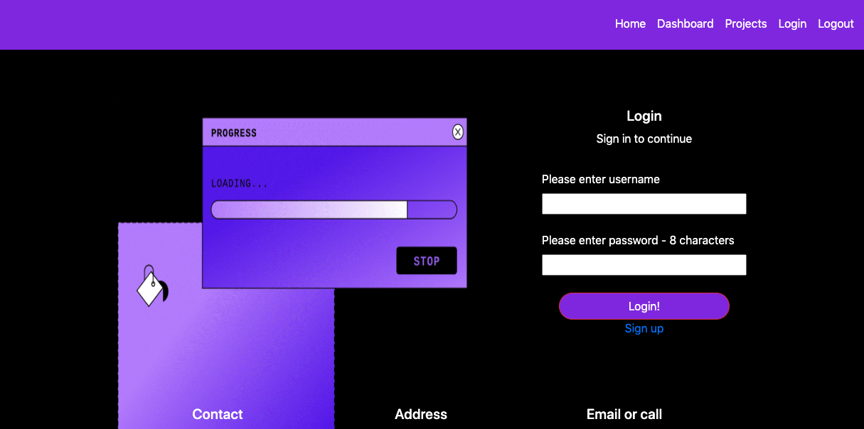 Screenshot of completed application