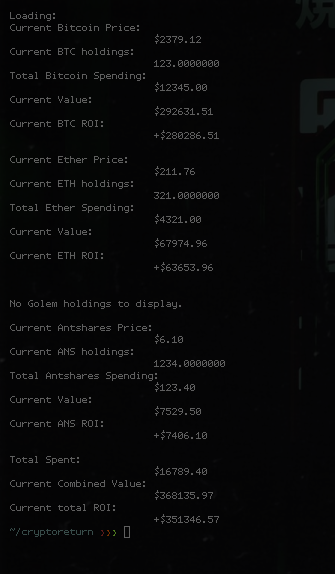 GitHub - mistermaps/cryptoreturn: simple python script for calculating ...