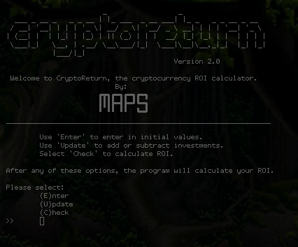 GitHub - mistermaps/cryptoreturn: simple python script for calculating ...