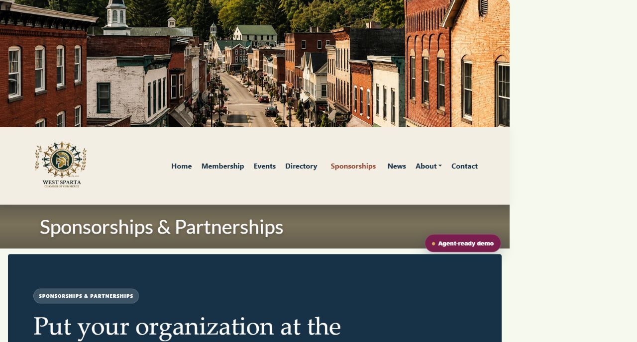 West Sparta sponsorship page