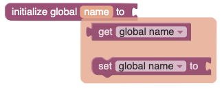 A picture of a global variable block with getter and setter blocks