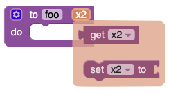 A picture of a procedure definition block with flydown