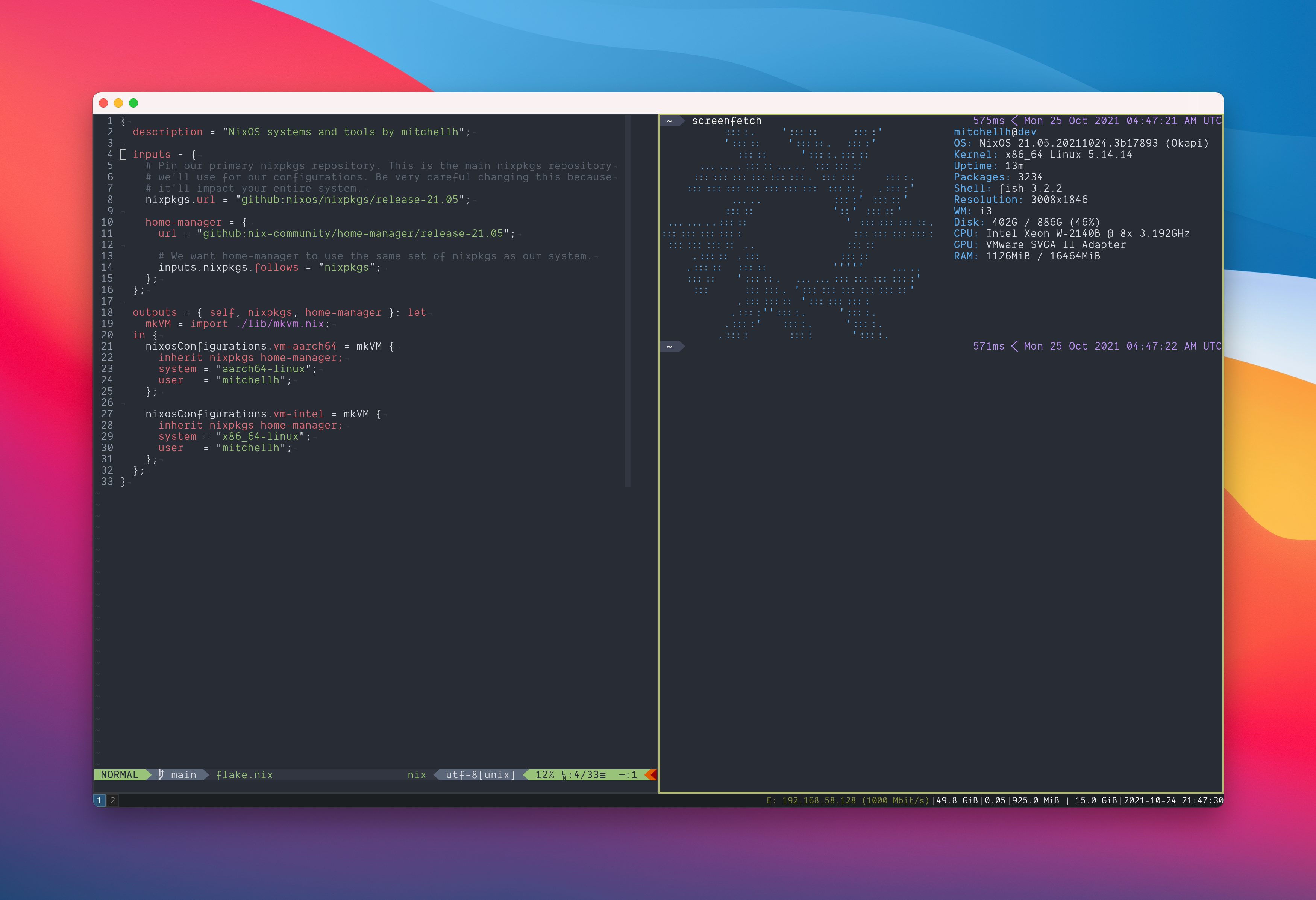 mitchellh NixOS Config screenshot 1