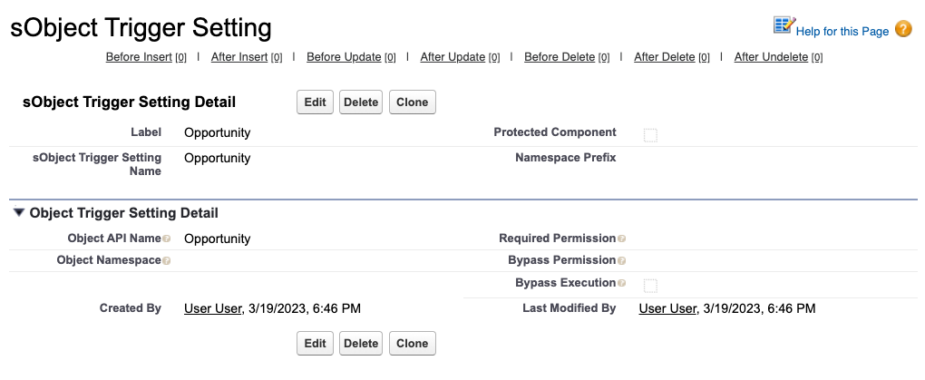 New SObject Trigger Setting