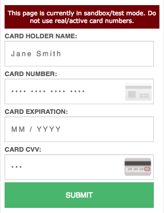 Example: Drop-in credit card form