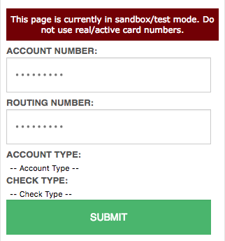 Example: Drop-in ACH/eCheck form